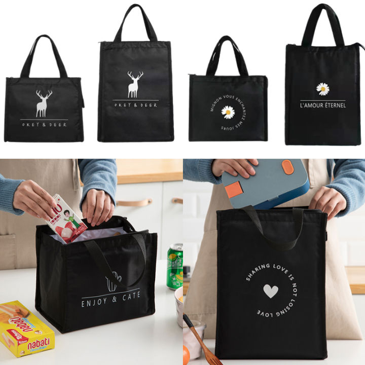 Lunch Accessories for Kids Women Thermal Portable Canvas Bag Insulated  Cooler Food Canvas Bags Work School Picnic Dinner Handbag