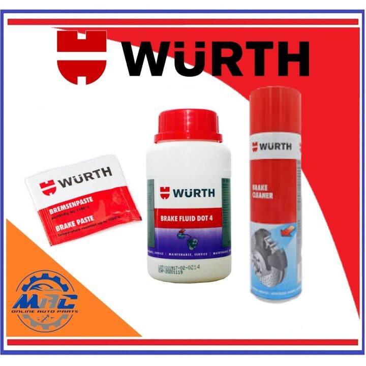 wurth brake cleaner 500ml , brake fluid 250ml and brake paste Lazada PH