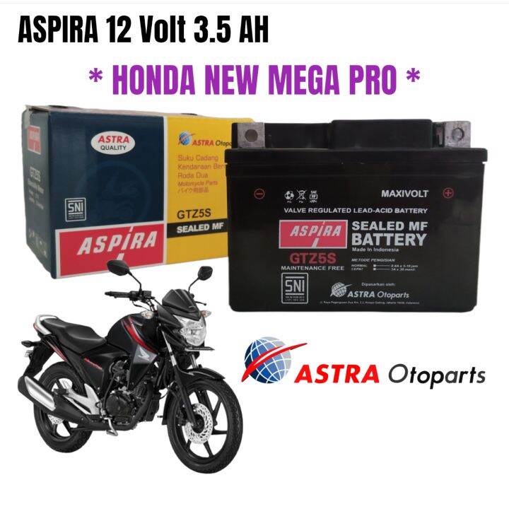 Aki Motor Honda New Mega Pro Aspira GTZ5 Aki Kering Lazada Indonesia