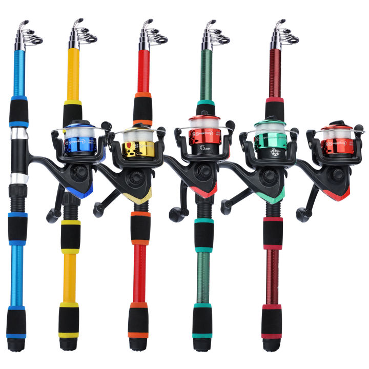 [COD]Fishing Rod Set Full Set 1.8mTelescopic Fishing Rod and Spinning