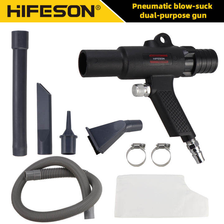 HIFESON Car Air Blower Kit Dual Function Air Vacuum Blowing Tool Pneumatic Vacuum Cleaner Kit