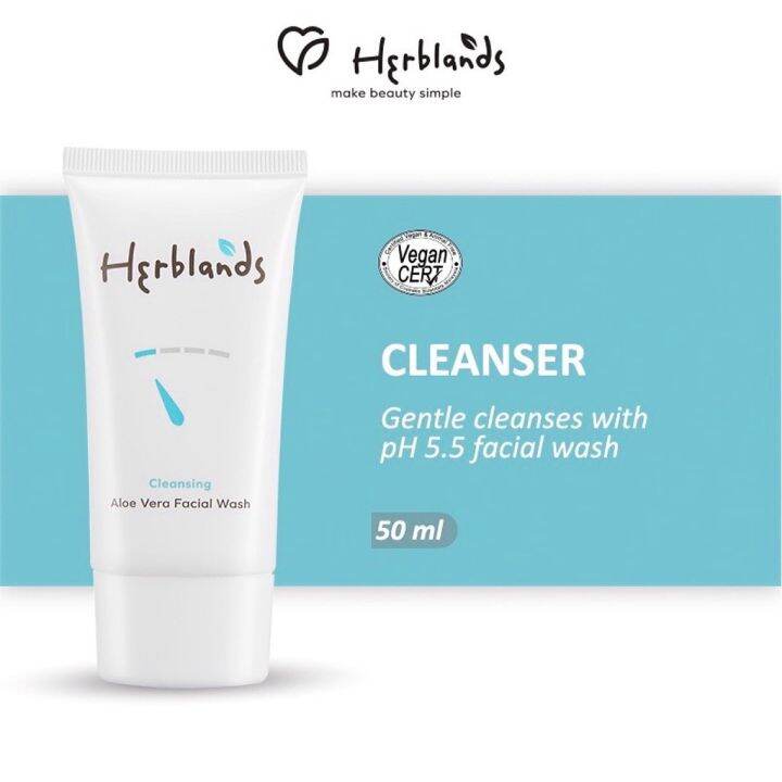 {Authentic} HerbaLine Herblands Cleansing Aloe Vera Facial Wash (50g