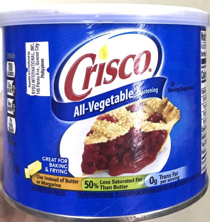 16oz or 48oz Crisco All Vegetable Shortening 453g or 1.36kg Use Instead
