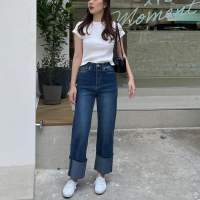 urban apparels | denim ep.5 cuffed stretchy jeans กางเกงยีนส์ทรง straight ขาพับผ้ายืดญี่ปุ่น