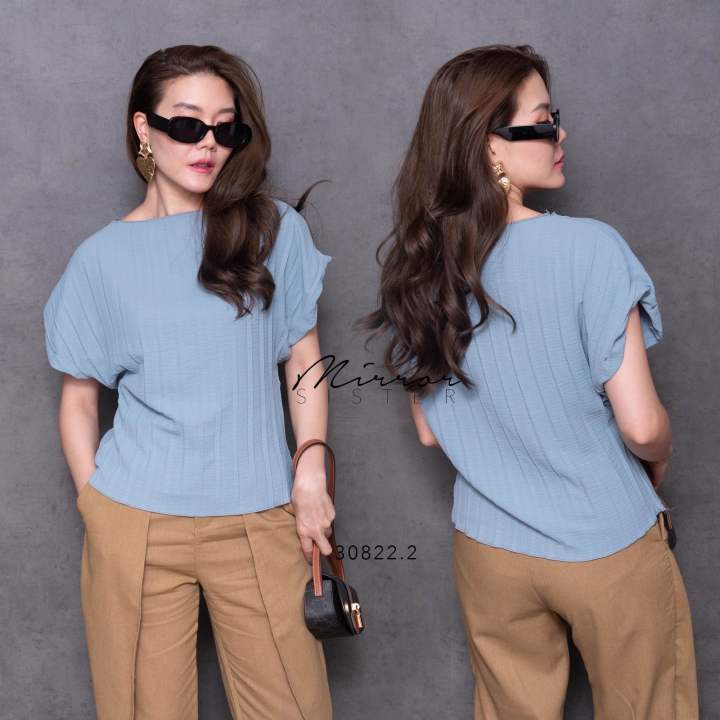 mirrorsister-30822-2-เสื้อทรงใส่ง่าย-เสื้อแขนล้ำ-ใส่ทำงาน-ออกงาน-สีสดใส