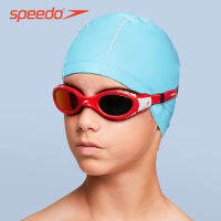 SPEEDO หมวกว่ายน้ำสำหรับเด็กหมวกว่ายน้ำระดับมืออาชีพสำหรับเด็กวัยรุ่นเด็กไลคร่ากันลื่นผมยาวป้องกันหูกันน้ำสำหรับเด็กชายและเด็กหญิง