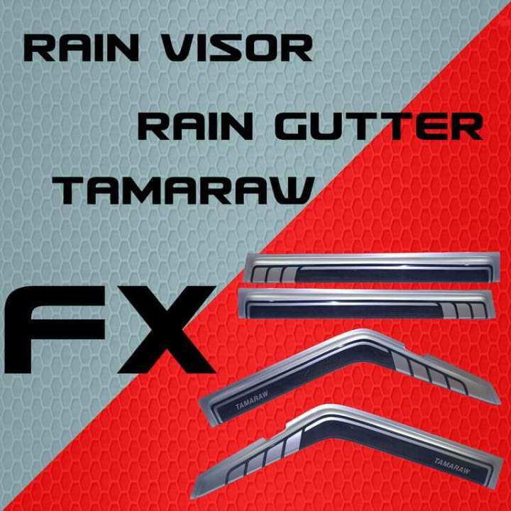 Tamaraw fx Door Visor Rain Visor Rain Gutter Silver Lazada PH