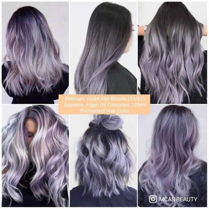 HAIR COLOUR DYE Purple Grey / ASH PURPLE / Platinum blonde PURPLE 烟熏紫色 30ML  REPACK | Lazada