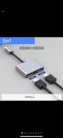 USB C TO dual HDMI-Compatible Adapter 4K Dual Display Video Converter USB C TO 2 USB ฮับเครื่องขยายเสียงสำหรับ Pad Air