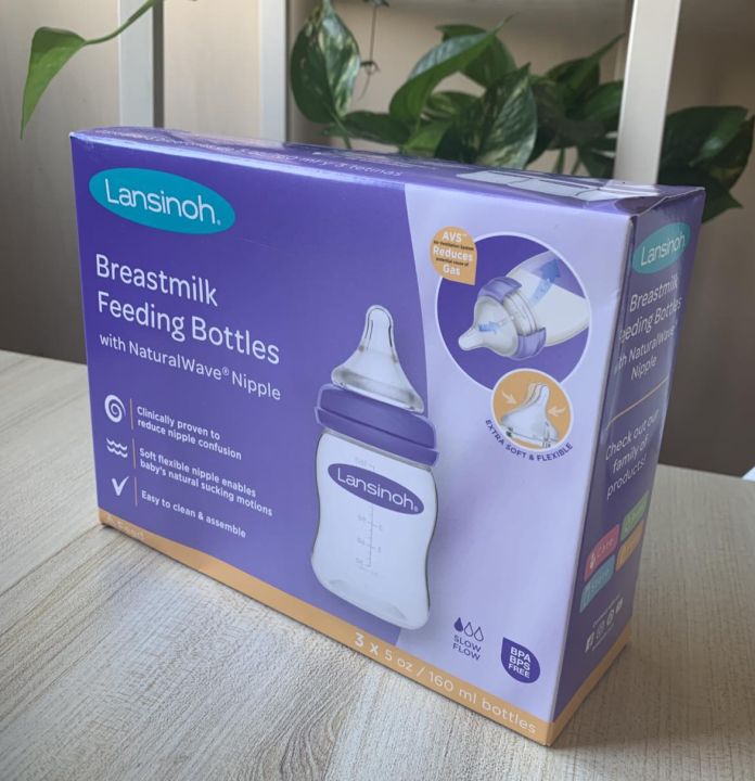 Lansinoh Breastfeeding Bottles with NaturalWave Nipple (5oz)