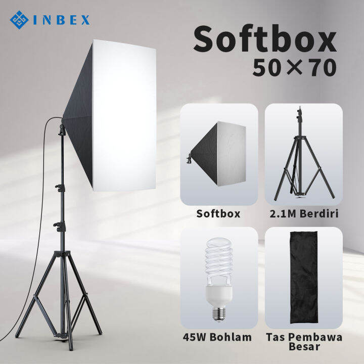 INBEX Softbox Photography Lighting Kit 45W 5500K untuk Live Streaming