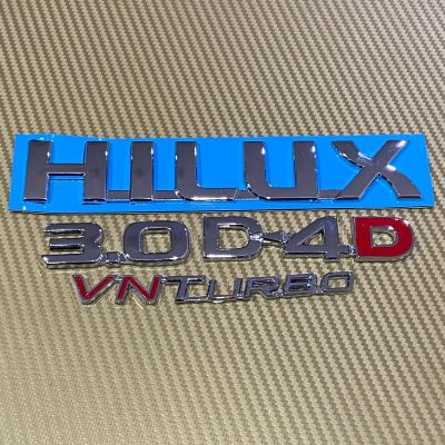 โลโก้ Hilux 3.0 D4D VNturbo  ติดข้างประตู Toyota ยกชุด 4 ชิ้น