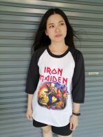 เสื้อวงiron​maiden​แขน​สา​มส่วน​ผ้าบาง50