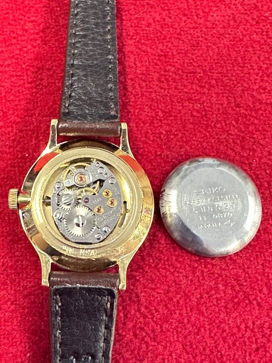 seiko-socie-21-jewels-ระบบไขลาน-ตัวเรือนทองชุบ-นาฬิกาผู้หญิง-มือสองของแท้