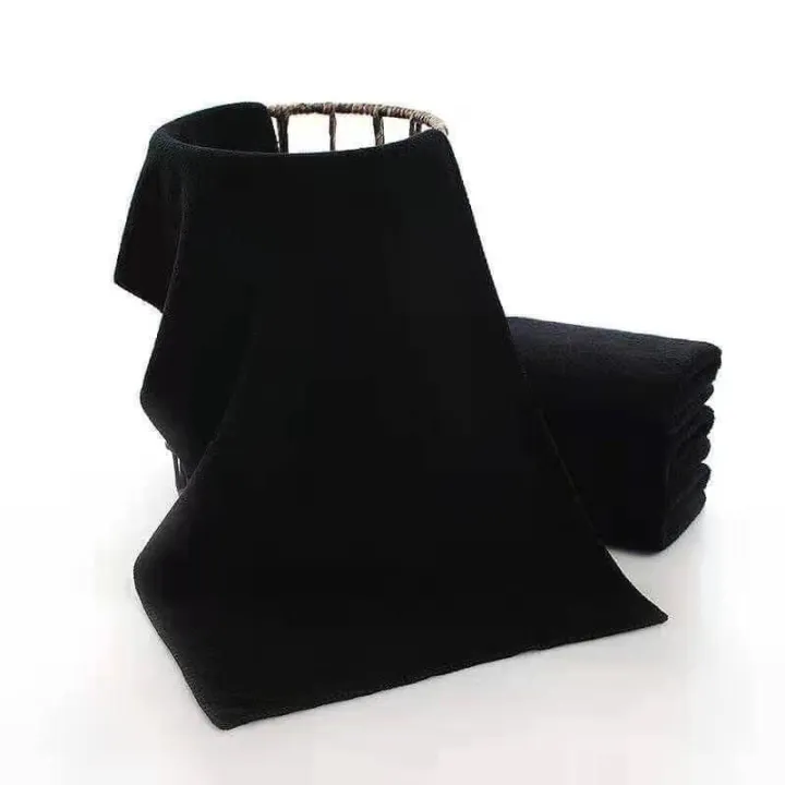 Plain Black hand towel Microfiber quality Lazada PH