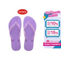 HAVAIANAS รองเท้าแตะผู้หญิง Slim Logo Metallic Flip Flops - PURPLE รุ่น 41198751801PPXX (รองเท้าแตะ รองเท้าผู้หญิง รองเท้าแตะหญิง)