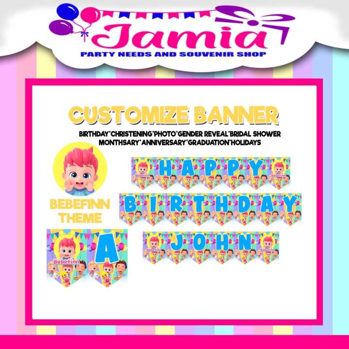 Bebefinn Customize banner for birthday/Christening | Lazada PH