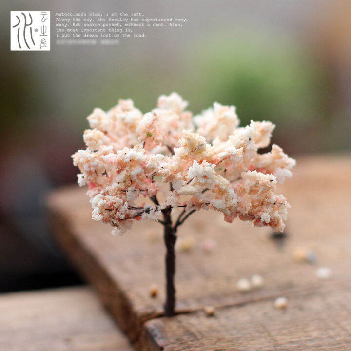มอสเครื่องประดับภูมิทัศน์ขนาดเล็กด้านซ้ายของเมฆน้ำวัสดุ-diy-ของตกแต่งภูมิทัศน์ต้นเชอร์รี่ต้นไม้ดอกท้อมินิ
