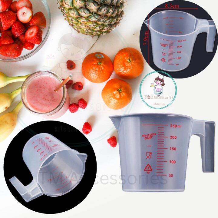 250ML Scale Measuring Plastic Handle Cup Plastic Measuring Cup Tools Measuring Tools For Baking
