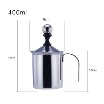 Manual Milk Frother - Stainless Handheld Milk Frothing , Milk , Double Mesh  Coffee Creamer Milk Frothing (400ML)