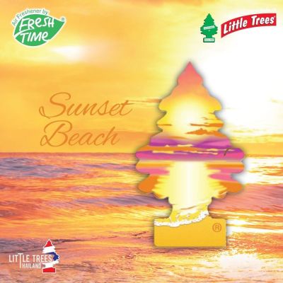 Little Trees แผ่นน้ำหอมรูปต้นไม้ กลิ่นSunset Beach ของแท้ 100%.Little trees Airfreshener