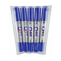 Q-BIZ คิวบิซ ปากกาเคมี 2 หัว สีน้ำเงิน x5 ด้าม