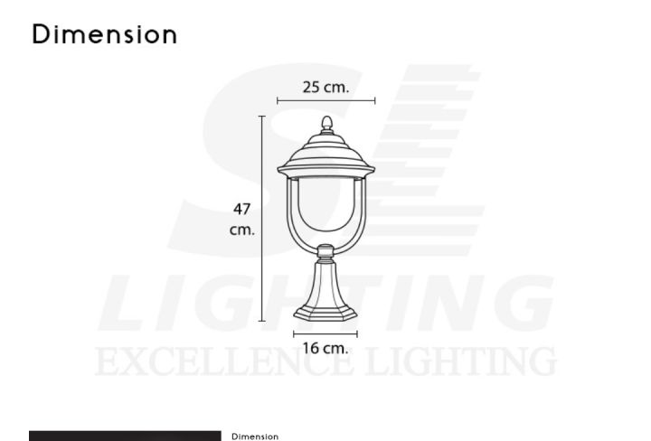 sl-11-5002s-bkโคมไฟหัวเสา-รูปหมวกจีน-สำหรับติดตั้งภายนอก-รุ่น-sl-11-5002s-bk-sl-lighting-ip44-outside-light-street-light-top-post-light-bollard-lamp-e27