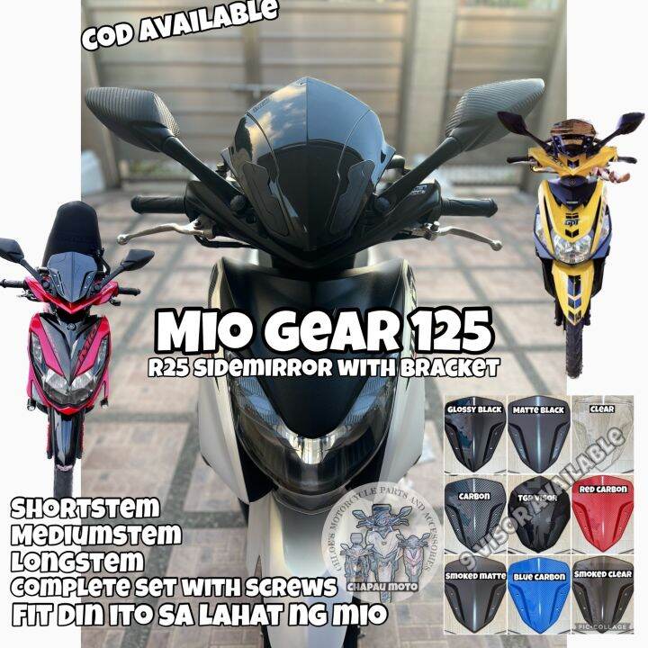 Mio GEAR 125 Side mirror with bracket visor set Lazada PH