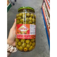 Green Olives Stuffed With Pimento Paste ( Crespo Brand ) 907 G. มะกอกเขียว สอดไส้พริกแดง ( ตรา ครีสโป )