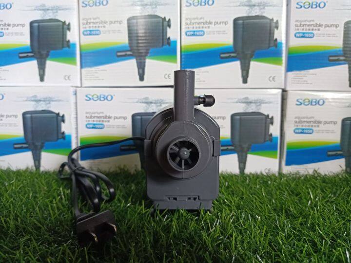 sobo-wp-1650-1500l-h-ฟรี-ท่อสวมปากปั๊ม-ขนาด4หุน-ปั๊มสำหรับทำระบบกรองตู้ปลา-บ่อปลา-ทำน้ำพุ