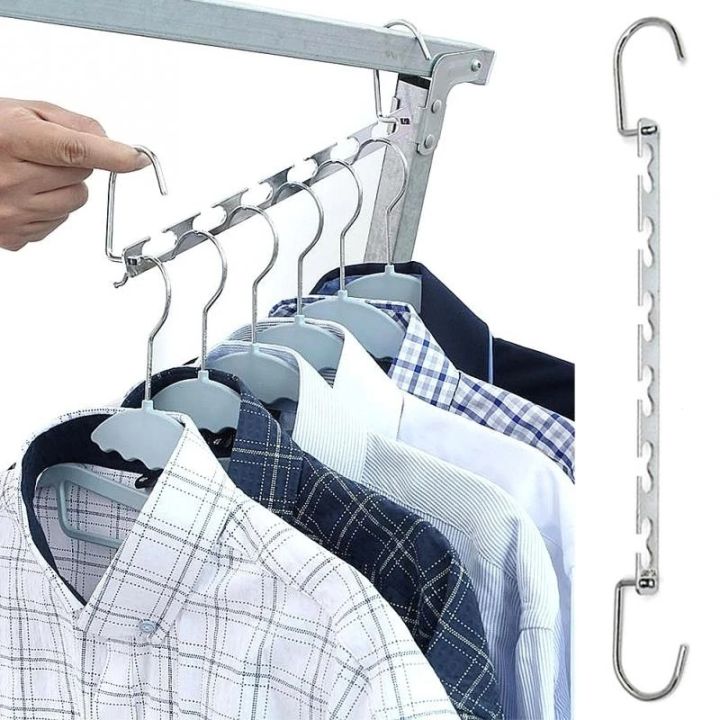 1pc Space Saving Clothes Hanger, Closet Metal Magic Hook, Multiple