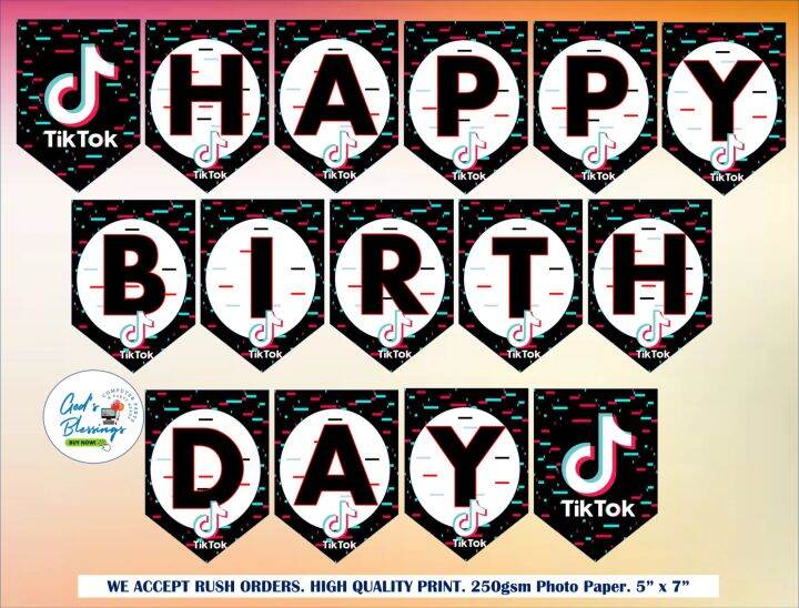 Tiktok Birthday Banner 1set R060 Lazada Ph