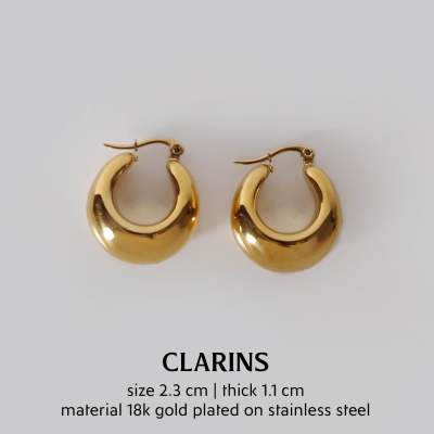 chic appeal : CLARINS chunky hoop earring (ต่างหูห่วง 2.3 cm.)