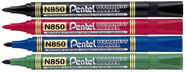 paitong-ปากกาหัวกล่องปากกามาร์กเกอร์สีดำหัวเหลี่ยม860หัวกลม-n850ขายตรงจากแบรนด์-pentel-ของญี่ปุ่น