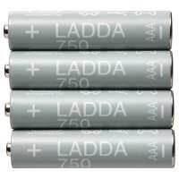 LADDA ลัดด้า แบตเตอรีชาร์จไฟได้, HR03 AAA 1.2V, 750mAh