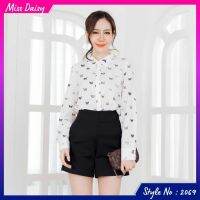 Miss Daisy Style No : 2069 เสื้อแขนยาวพิมพ์ลาย Printed Long Sleeve Blouse Fabric : polyester พิมพ์​ลาย ผ้านิ่ม ใส่สบายไม่ร้อน ซักไม่ต้องรีด สีไม่ตกไม่ซีด