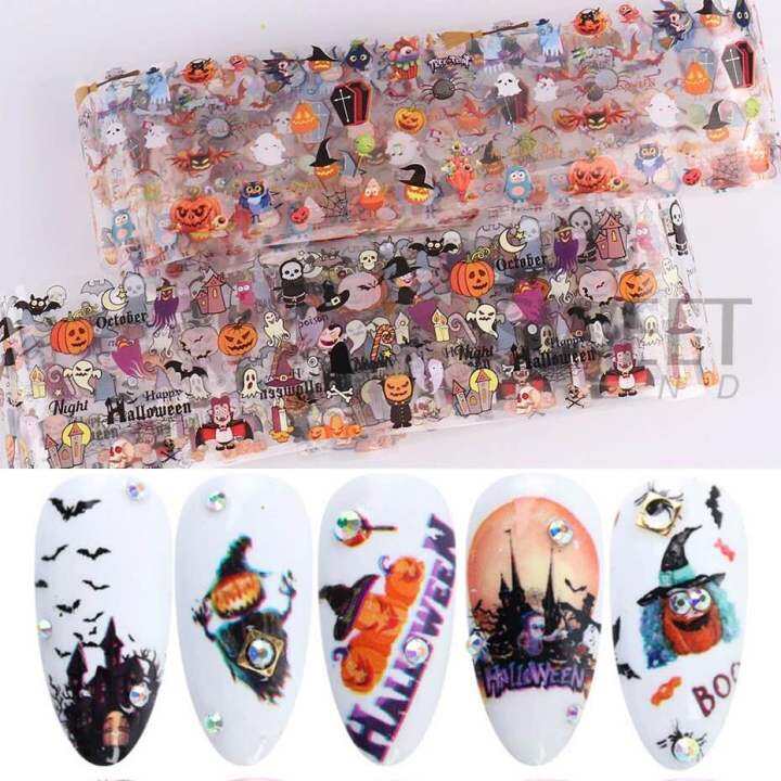 ของแต่งเล็บ-ฟอยล์ลอกลายฮาโลวีน-ฟอล์ยแต่งเล็บ-ฟอล์ยฮาโลวีน-halloween