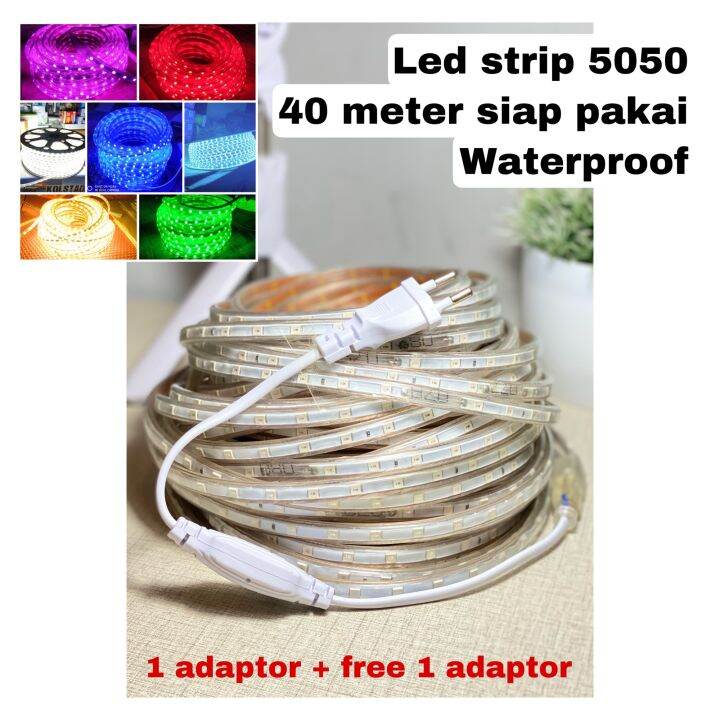 Lampu Led Strip 40 Meter Siap Pakai Lampu Hias Plafon Lampu Selang