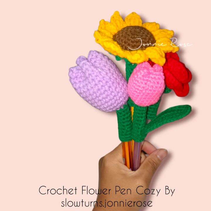 Crochet Flower Pen Topper/ Pen Cozy Lazada PH