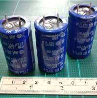 Capacitor 270UF400V Hitachi สีฟ้าขนาด2.5x4.5 CM 105C แท้-ใหม่คุณภาพเต็ม100% ขายแพ็ค 4 ตัว