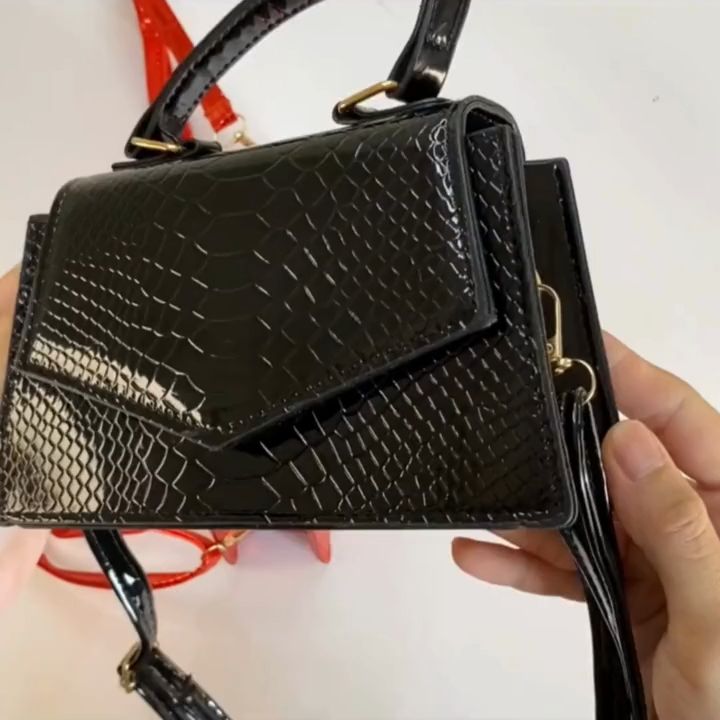 Tas Handbag Wanita Croco Kulit Mini Size Pesta Import Elegan