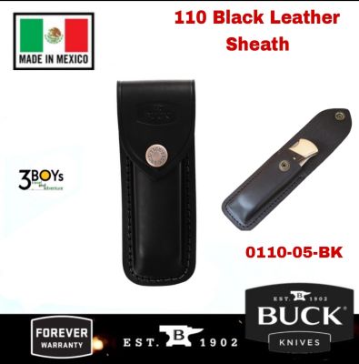 ซองใส่มีด Buck รุ่น110 Folding Hunter Black Leather Sheath 
 ปลอกหนังสีดำ ทนทาน สำหรับรุ่น 110