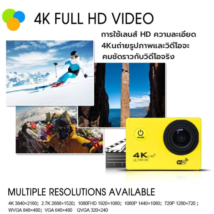 กล้องaction-camera-กล้องกันน้ำ-4k-60fps-มี-wifi-กล้องติดหมวก-ของแท้-ระยะเวลาการรับประกันสินค้า