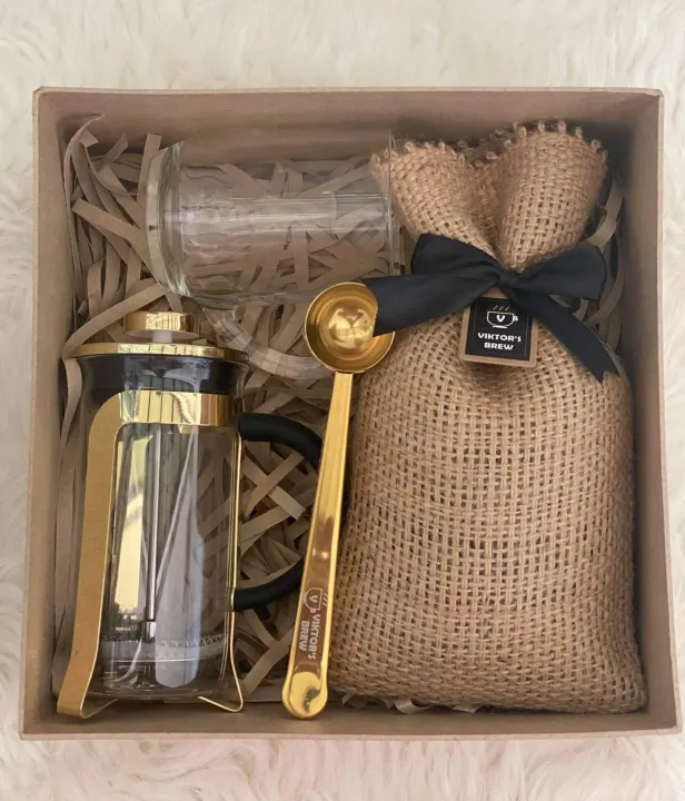 Coffee Gift Set (Gold French Press) Lazada PH