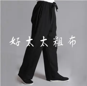 Chinese Kung Fu Pants Handmade Black Lion Trousers Professional Lion Dancer  Printing Pants