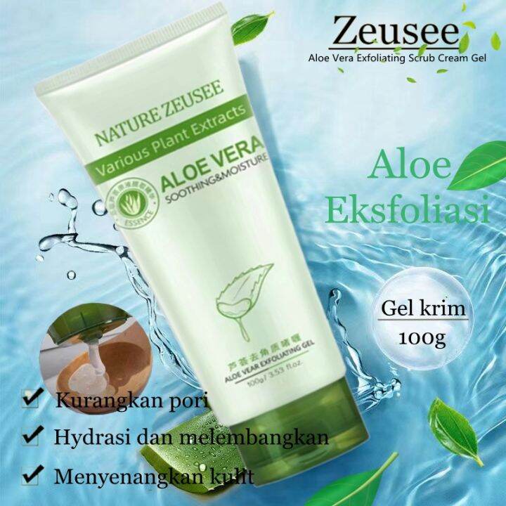 Zeusee Aloe Vera Exfoliation Pembersihan Dalam Kulit Mati Kepala Hitam