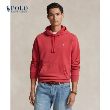 Polo Ralph Lauren Mens Fleece Full Zip Red Draw String Hoodie Sweater  Jacket NWT 