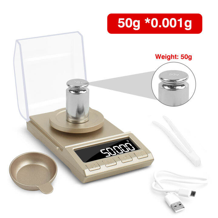 NEWACALOX 0.001g Precision Digital Jewelry Scale 50g/100g/200g USB ...