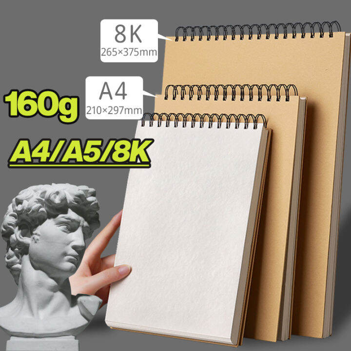 A4/A5/8k Sketchbook Thick Paper Spiral Notebook Pencil Drawingbook
