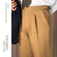 กางเกงขายาวเอวสูง Classic High Waist Trousers (Camel)